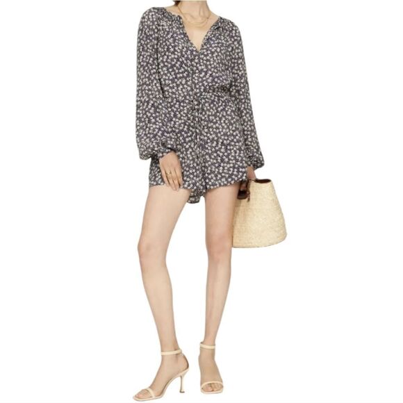 Polo Ralph Lauren Daisies Floral Print Romper Puffed Sleeve Siz 6 Blue Multi NWT - Picture 16 of 16